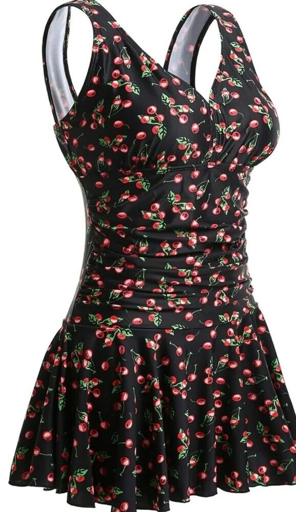 Summer Mae Women's Swimdress 2XL Blue Tummy Control Padded Bra - Picture 4 of 10